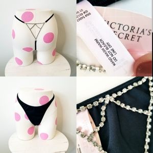 Victoria's Secret Vintage Very Sexy Rhinestone Crystal Element Thong Panty NWT